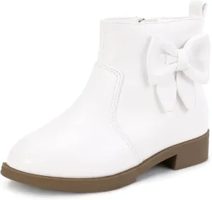 PANDANINJIA Toddler/Little Kid Girl's Sofia Sweet Short Ankle Boots Bowknot Side Zipper Dress Booties