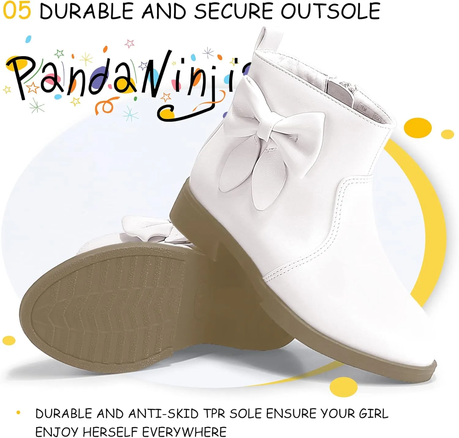 PANDANINJIA Toddler/Little Kid Girl's Sofia Sweet Short Ankle Boots Bowknot Side Zipper Dress Booties