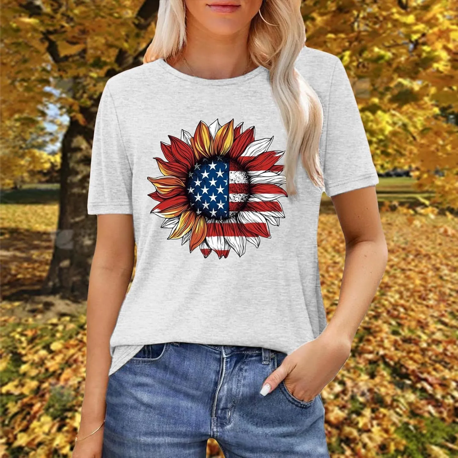 Patriotic Shirts for Women,Women Patriotic Shirt 4th of July Tee | Graphic Tee Short Sleeve Crew Neck Top Independence Day