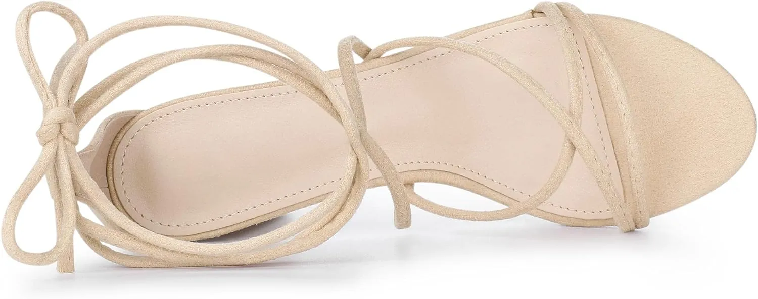 Perphy Lace Up Heels Strappy Chunky Heel Sandals for Women