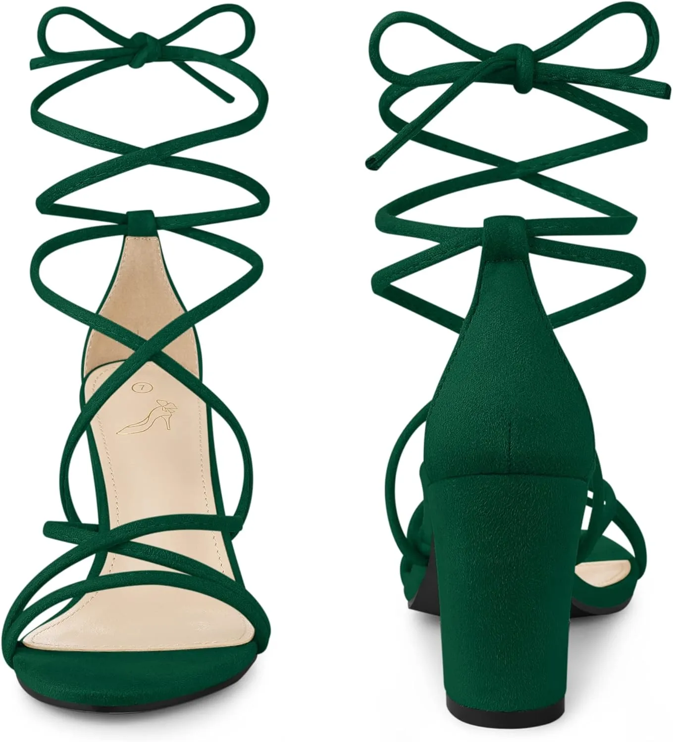 Perphy Lace Up Heels Strappy Chunky Heel Sandals for Women