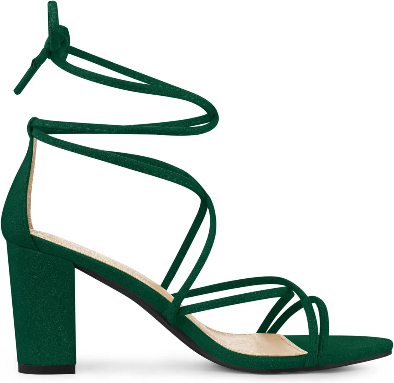Perphy Lace Up Heels Strappy Chunky Heel Sandals for Women