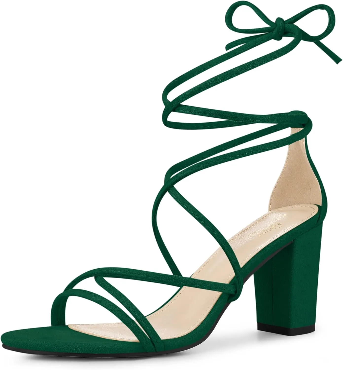 Perphy Lace Up Heels Strappy Chunky Heel Sandals for Women