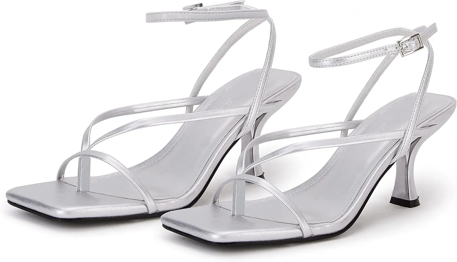 PiePieBuy Women's Lace Up Heeled Sandals Square Flip Flop High Heels Strappy Party Shoes