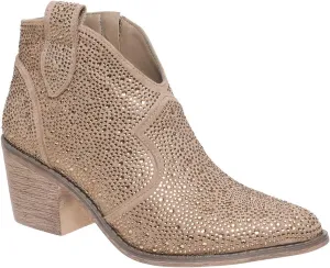 Pierre Dumas Women's Wilder-9 Rhinestone Chunky Heel Ankle Bootie