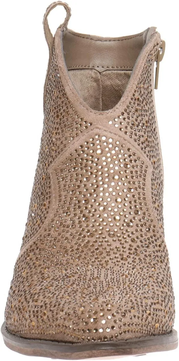 Pierre Dumas Women's Wilder-9 Rhinestone Chunky Heel Ankle Bootie
