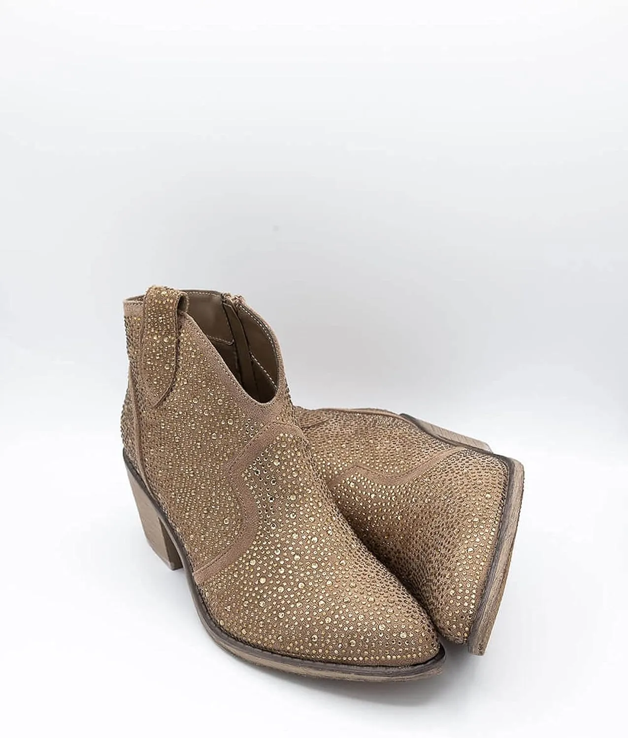 Pierre Dumas Women's Wilder-9 Rhinestone Chunky Heel Ankle Bootie