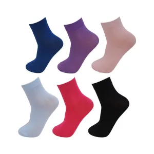 Plain Coloured Combo Women Socks Pack of 6 12N