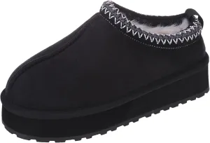 Platform Slippers Mini Boots for Women Fleece Lined Booties Anti-Slip Snow Slippers for Women Outdoor