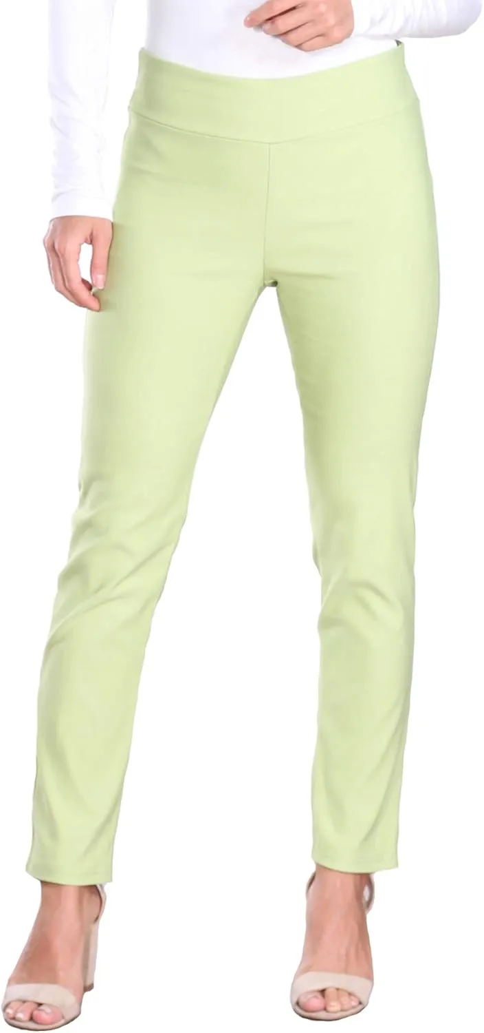 Popana Womens Stretch Pull On Dress Pants Ankle Length Work Casual - Made in USA
