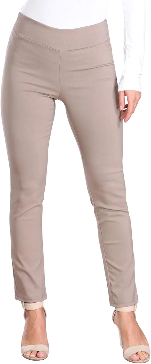 Popana Womens Stretch Pull On Dress Pants Ankle Length Work Casual - Made in USA