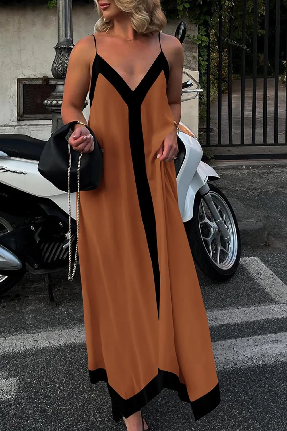PRETTYGARDEN Women's Flowy Maxi Dress 2025 Summer Sleeveless V Neck Spaghetti Strap Elegant Wedding Party Dresses