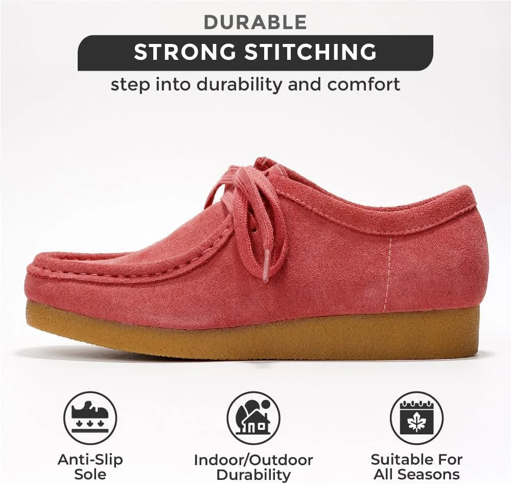 Project Cloud Genuine Leather Womens Shoes - Memory Foam Insole Oxford Shoes for Women Footwear - Lightweight Anti-Slip Sole Casual Work Loafers with Lace (Wally)