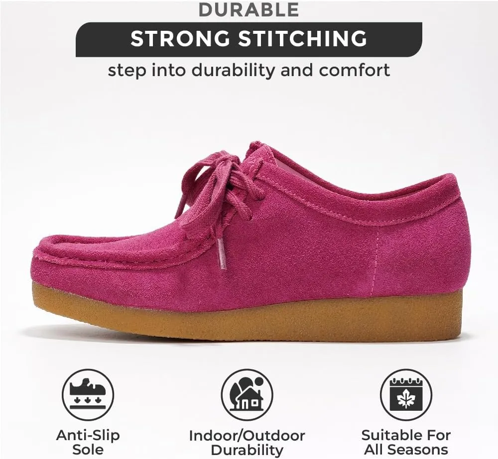 Project Cloud Genuine Leather Womens Shoes - Memory Foam Insole Oxford Shoes for Women Footwear - Lightweight Anti-Slip Sole Casual Work Loafers with Lace (Wally)