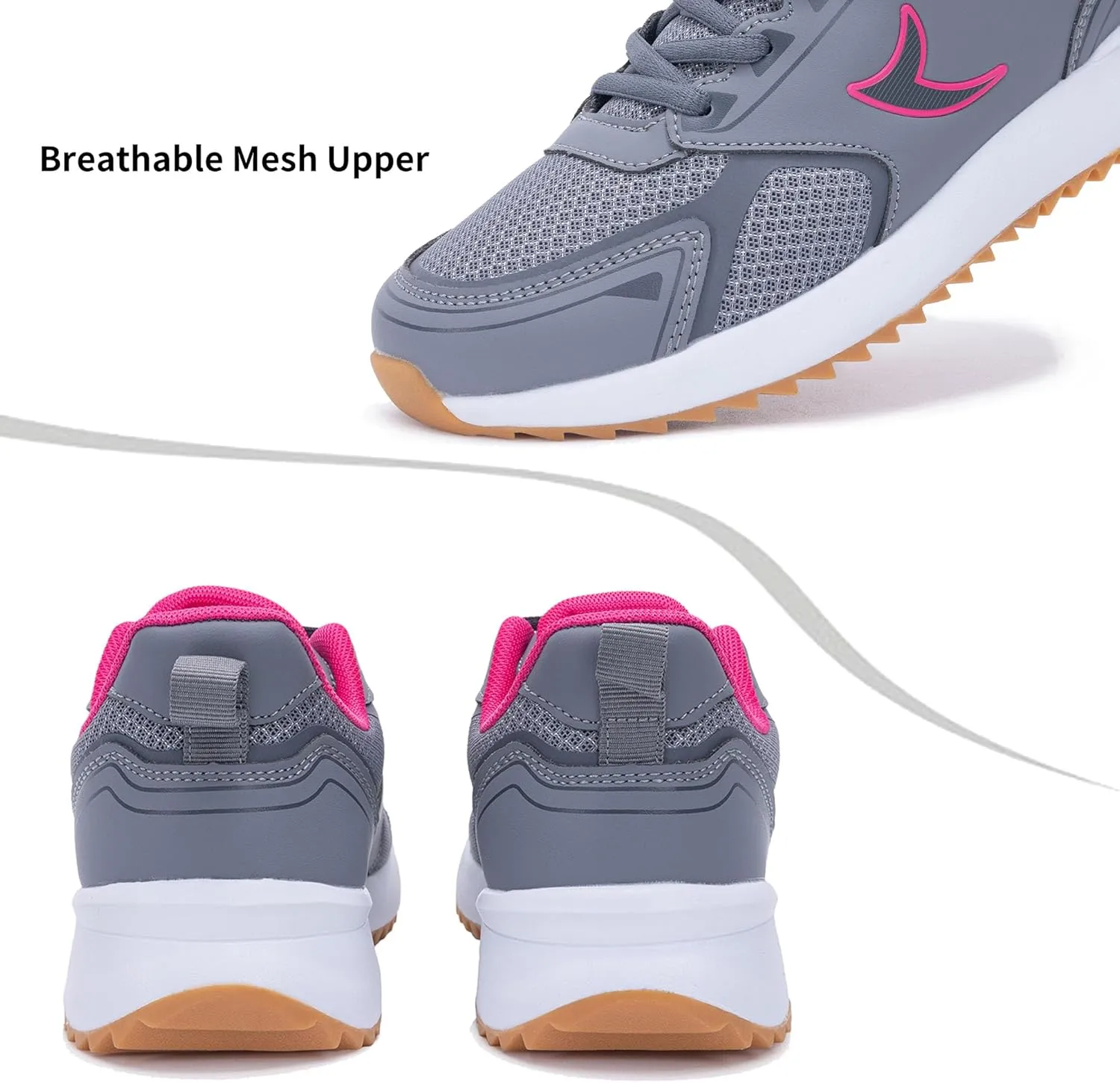 Quseek Classic Sneakers for Women Trendy Retro Fashion Skate Shoes Lace-up Gum Sole Simple Casual Gym Walking Shopping Shoe