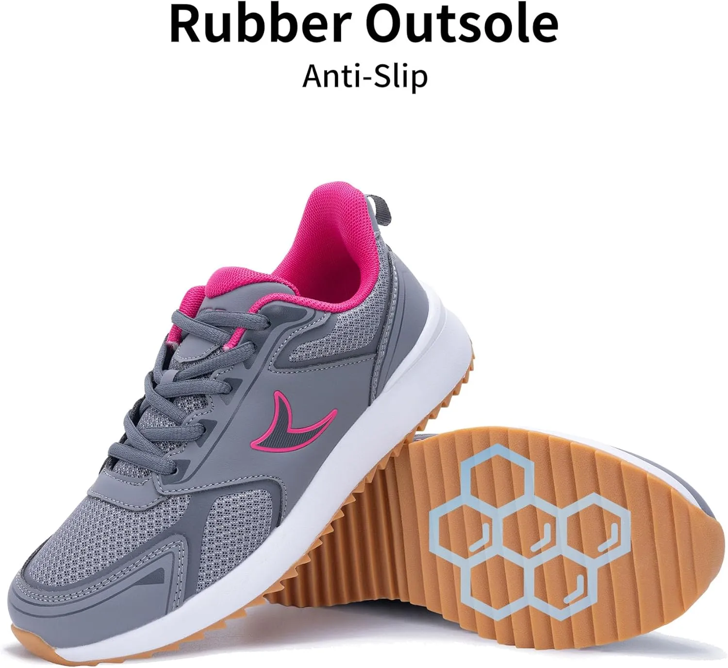 Quseek Classic Sneakers for Women Trendy Retro Fashion Skate Shoes Lace-up Gum Sole Simple Casual Gym Walking Shopping Shoe