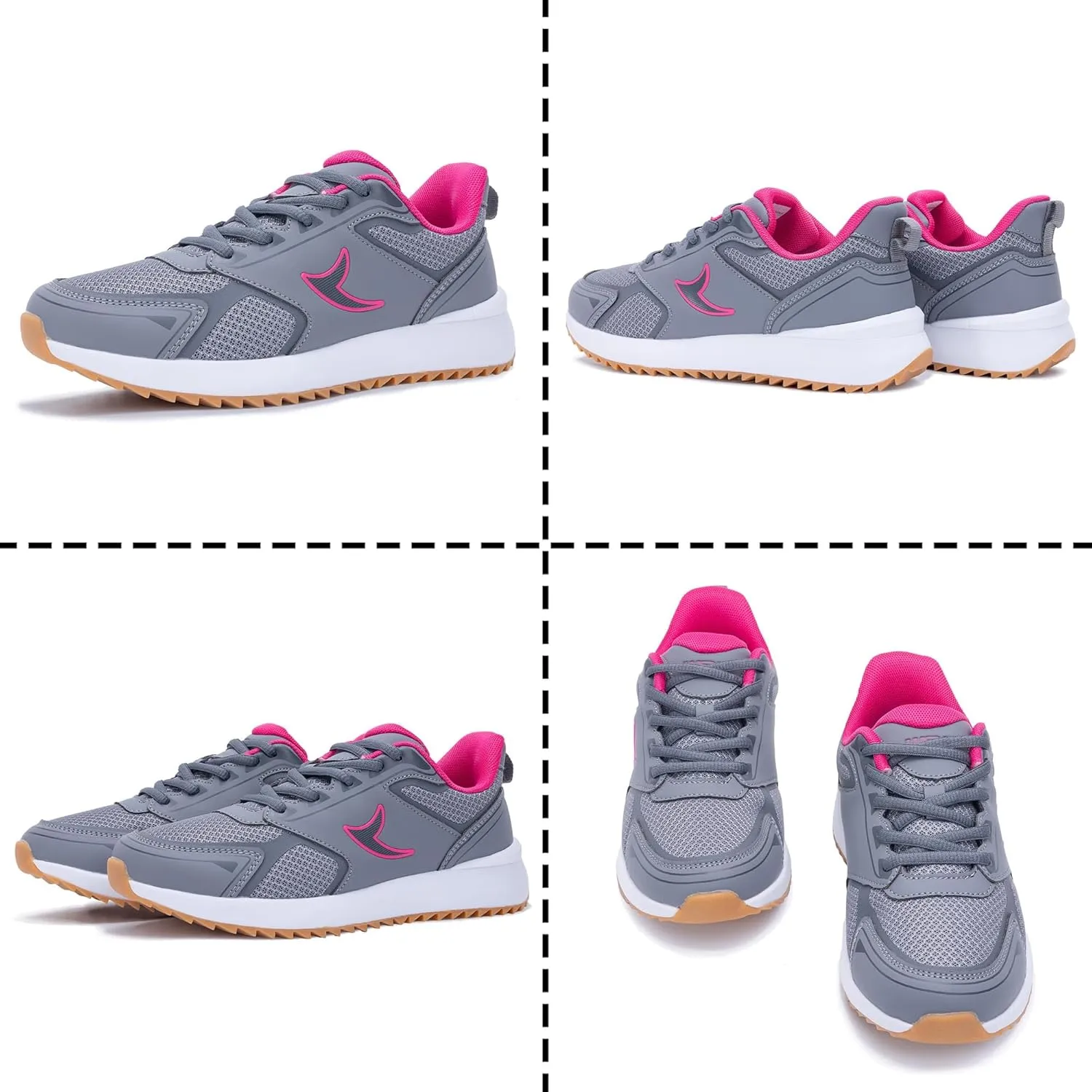 Quseek Classic Sneakers for Women Trendy Retro Fashion Skate Shoes Lace-up Gum Sole Simple Casual Gym Walking Shopping Shoe