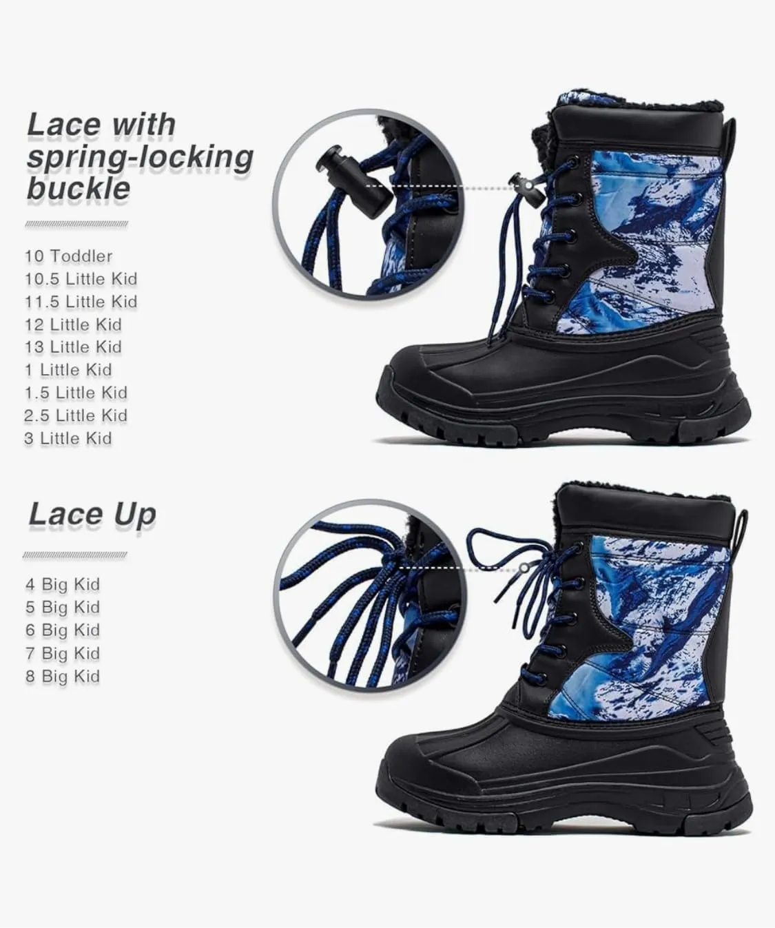 REDVOLUTION Unisex Snow Boots Slip-Resistant Waterpoof Winter Fashion Shoe (Toddler/Little Kid/Big Kid)