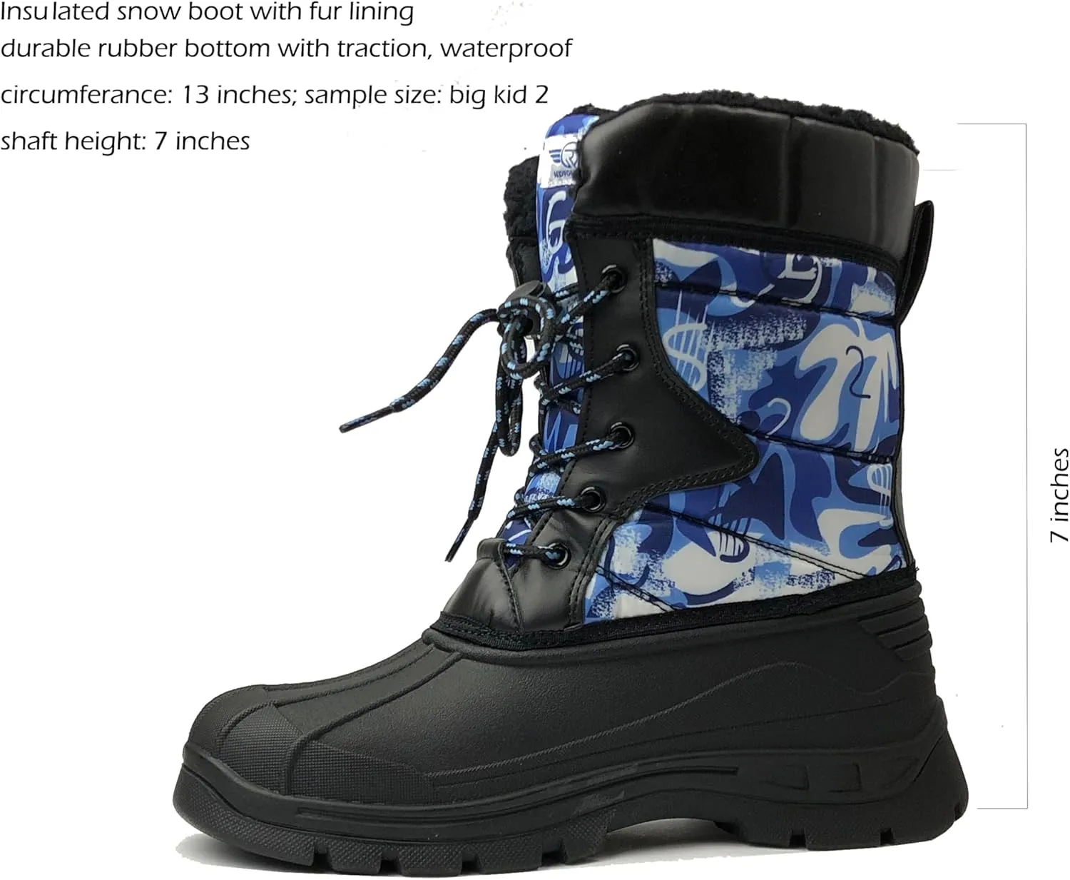 REDVOLUTION Unisex Snow Boots Slip-Resistant Waterpoof Winter Fashion Shoe (Toddler/Little Kid/Big Kid)