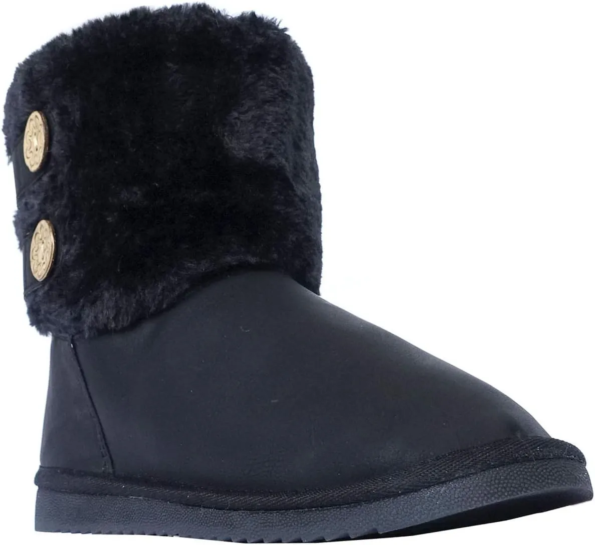 REDVOLUTION Women's Suede Faux Fur Mid-Calf Classic Winter Boots Rubber Sole