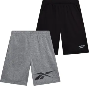 Reebok Boys Athletic Shorts - 2 Pack Active Performance French Terry Sweat Shorts for Basketball, Gym, Running (Sizes: 8-20)