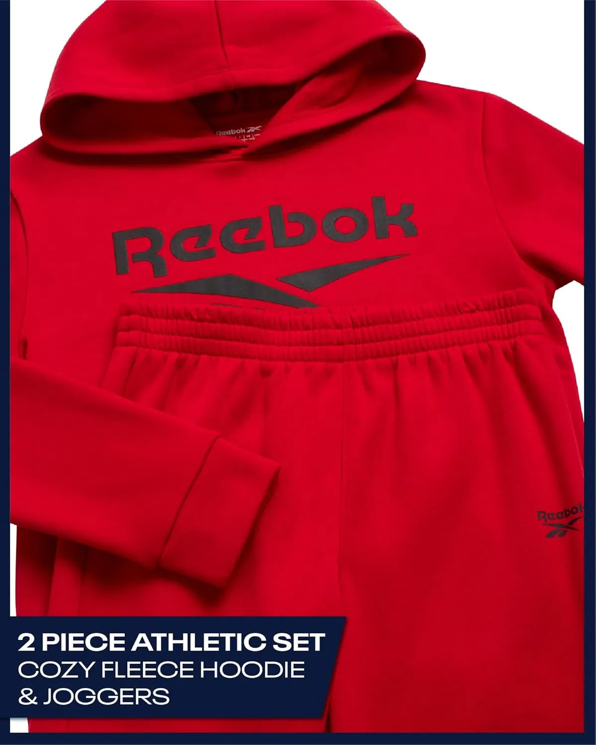 Reebok Boys' Tracksuit - 2 Piece Fleece Pullover Hoodie and Athletic Jogger Sweatpants for Boys (Sizes: 8-14)