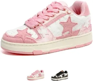 Retro Star Platform Shoes Vintage Chunky Sneakers for Women Men Trendy Casual Aesthetic Y2k Skate Shoes