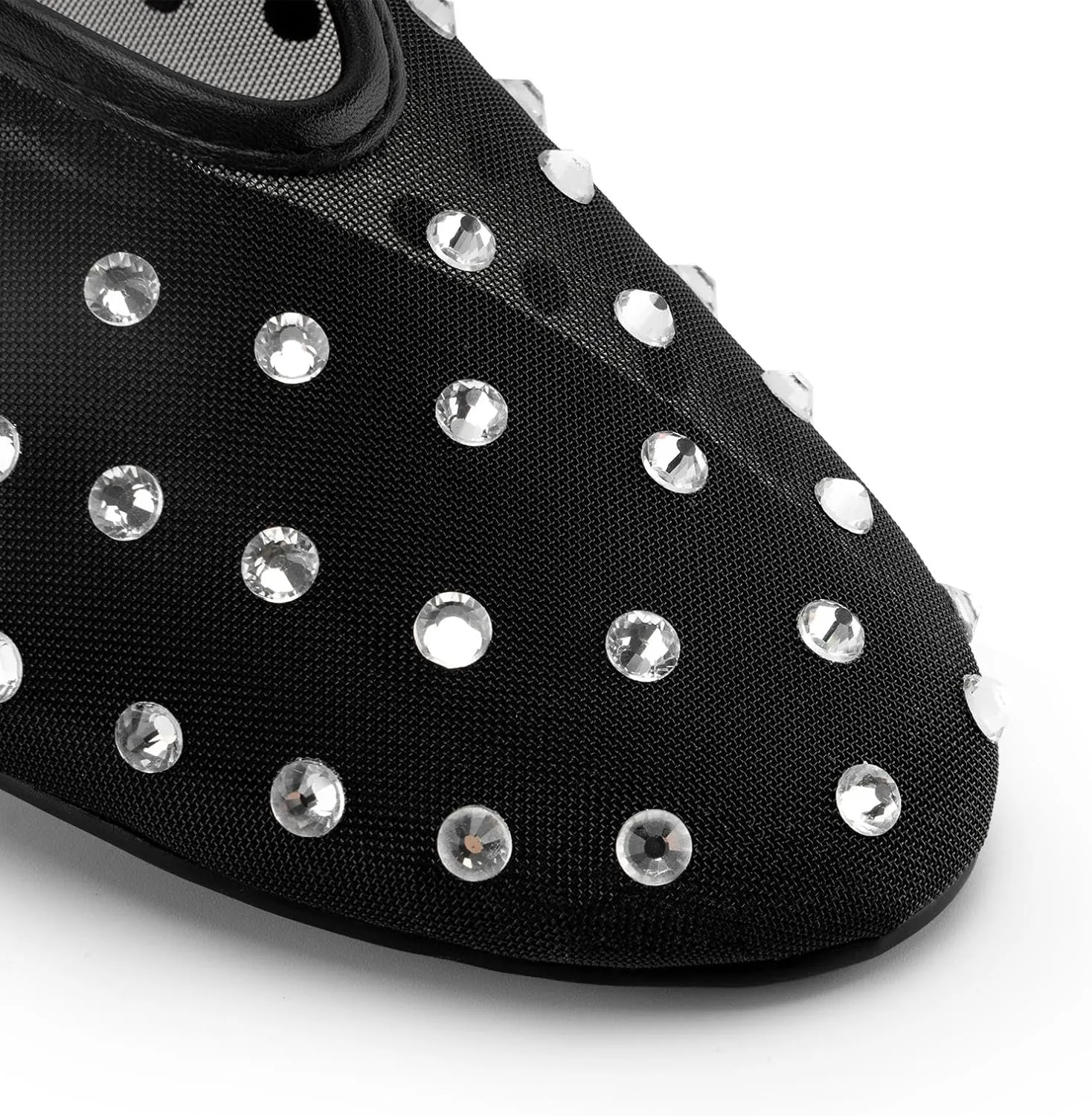 Rhinestone Ballet Flats for Women Slip On Mesh Flats Ballerina Shoes Comfortable Wedding Dance Dress Shoes