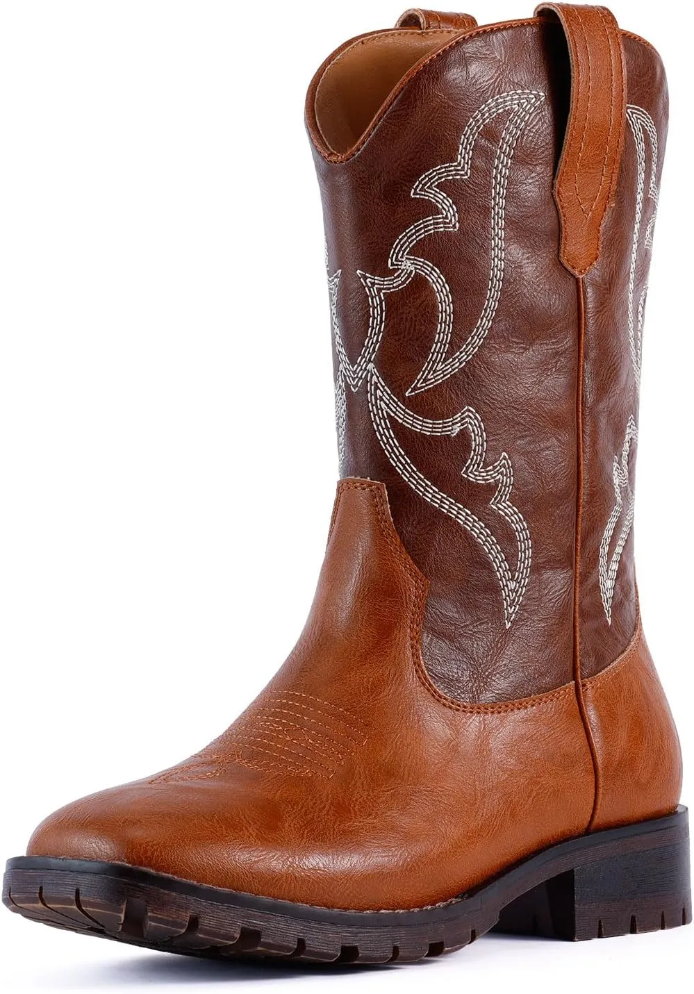 RLW Men's Western Cowboy Boots Waterproof Square Toe Slip On Work Boots for Construction Farming
