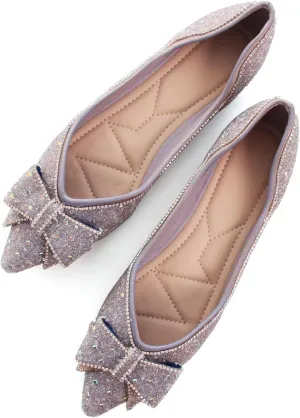 SAILING LU Women's Flats Shoes Sparkly Rhinestone Dressy Casual Slip ons Ballet Flats Floral Dress Shoes for Women Wedding Flats Comfortable
