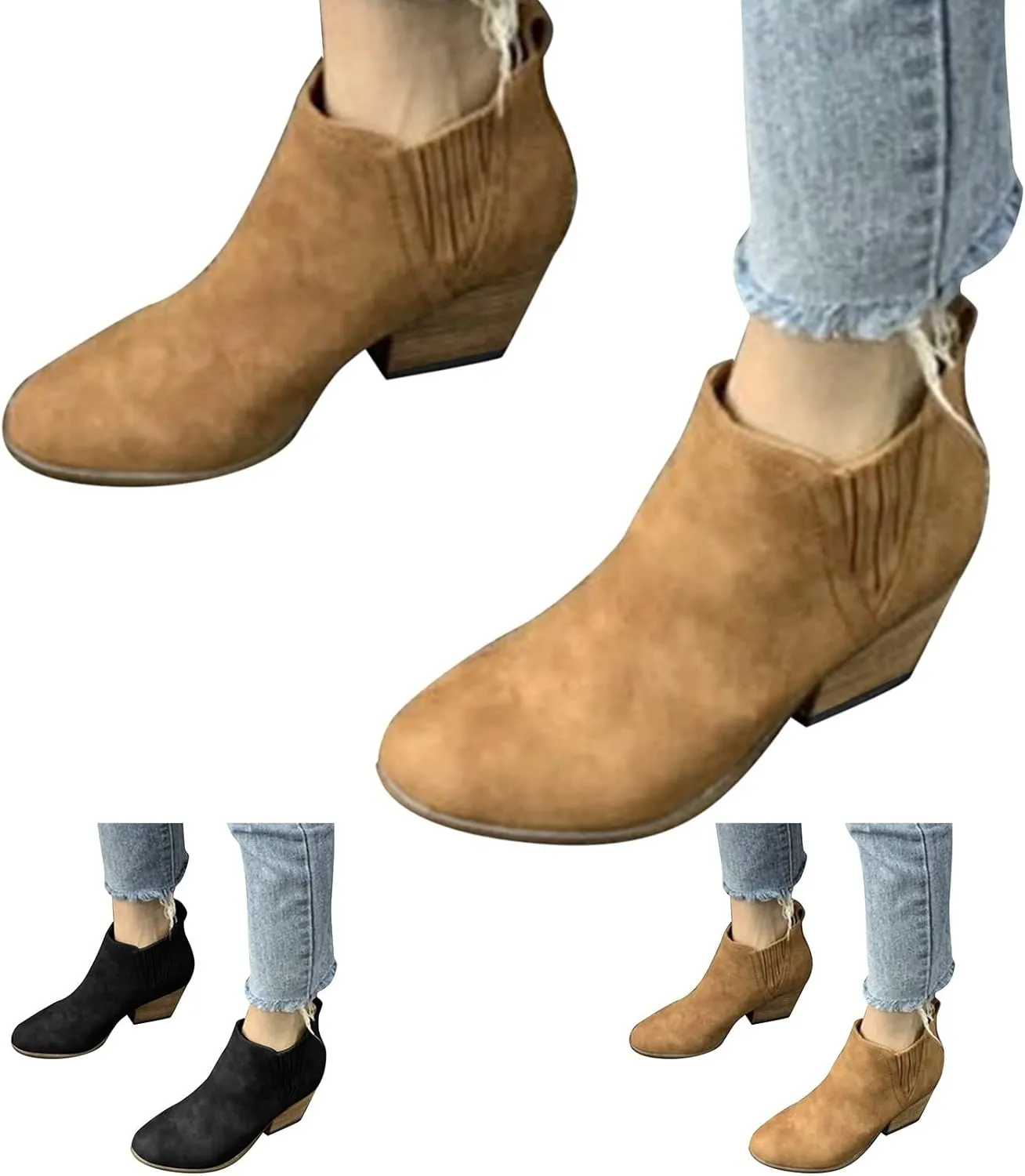 SBGMoSJ Ankle Boots for Women with Heel Wide Womens Flat Ankle Booties Ankle Boot for Women Wide Width formal Lace Up Ankle Low Heel Booties Shoes for Women Ankle Boot Women Wide