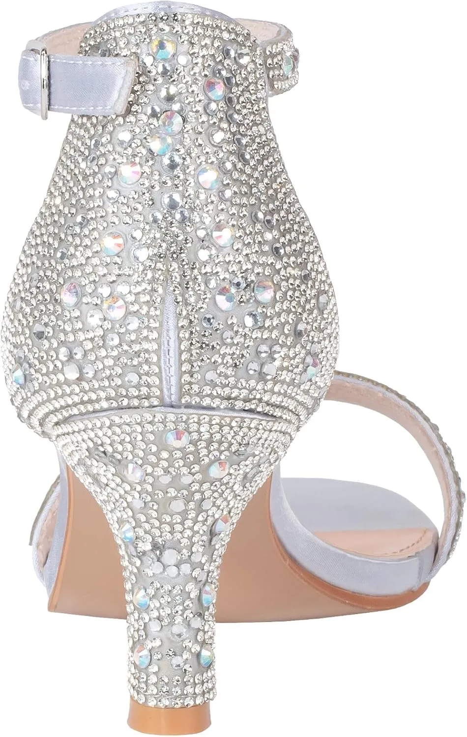 SheSole Women's Dressy Kitten Heels Rhinestone Sandals Elegant Prom Formal Bridal Wedding Shoes