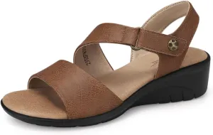 SHIBEVER Women's Low Wedge Heel Sandals Dressy Summer Ankle Strap Sandals Open Toe Comfortable Causal Platform Shoes