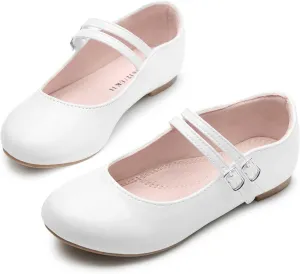 shoeslocker Girls Mary Jane Flat Shoes for Girls Ballerina Flats Slip On Dress Shoes for Party Wedding School