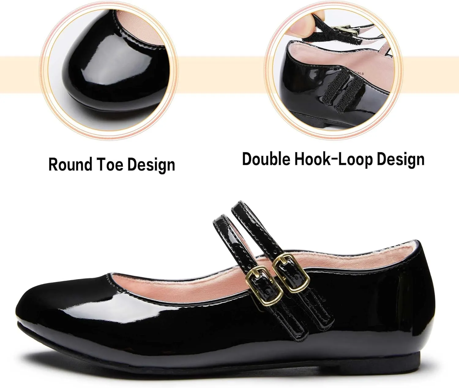 shoeslocker Girls Mary Jane Flat Shoes for Girls Ballerina Flats Slip On Dress Shoes for Party Wedding School