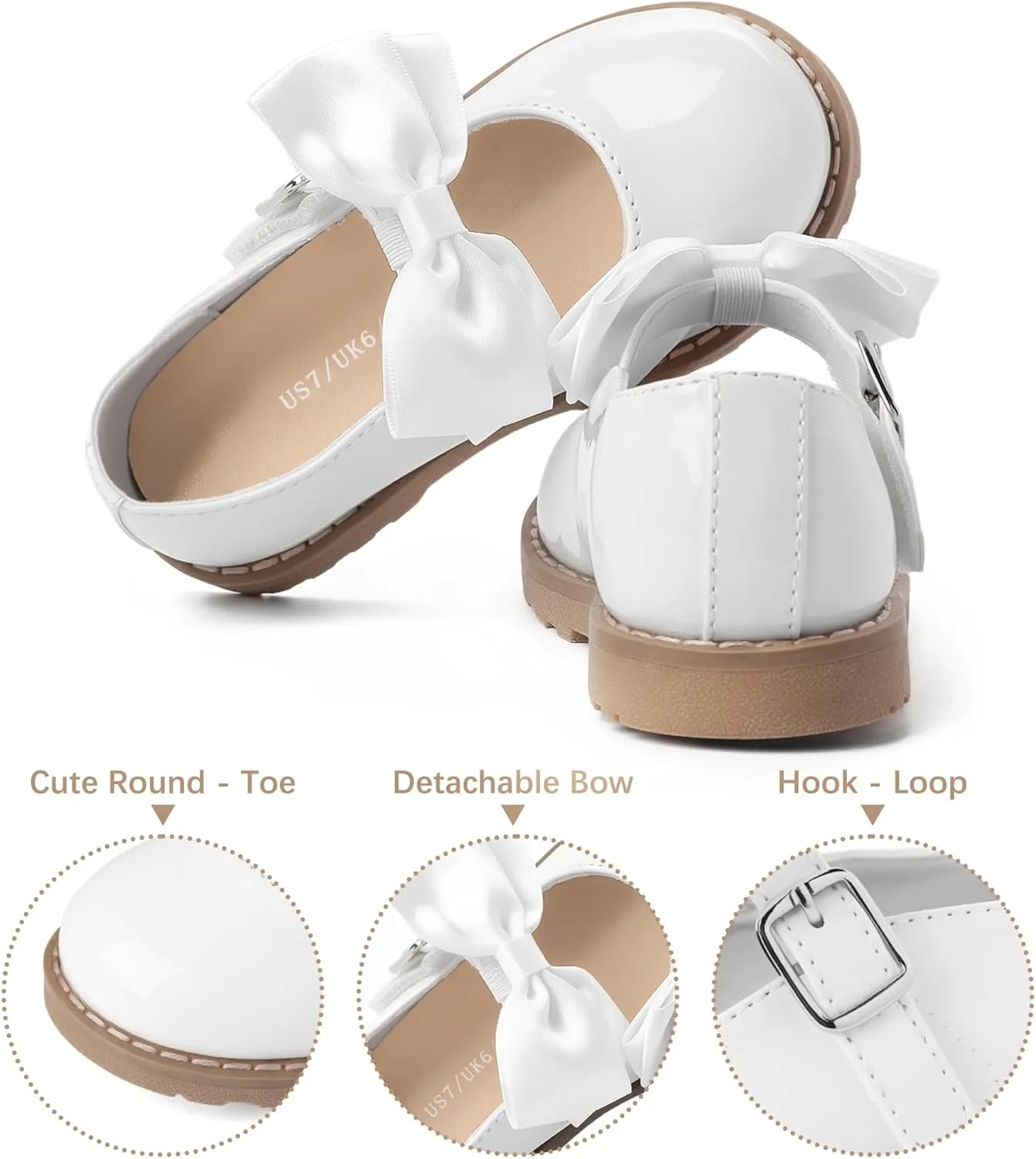 shoeslocker Toddler Girl Dress Shoes-Little Girl Mary Jane Shoes Wedding Party Casual Soft Walking