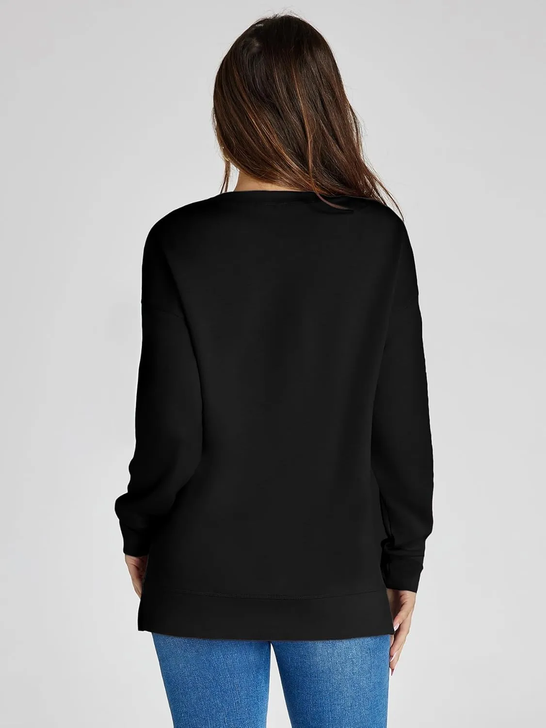 Simplee Womens Sweatshirt Long Sleeve Crewneck Striped Sweatshirt for Women 2024 Trendy Fall Tops Pullover Sweatshirts