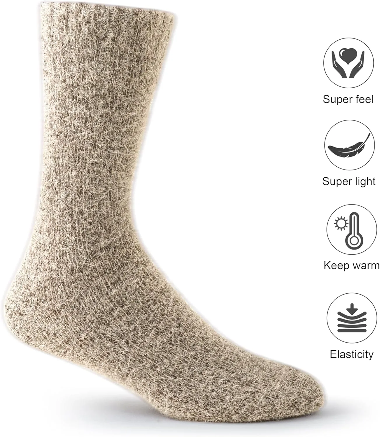 SISOSOCK 5 Pairs Fuzzy Cozy Warm Socks for Women Winter Wool Thick Casual Home Sleeping Soft Comfy Socks Gifts for Women