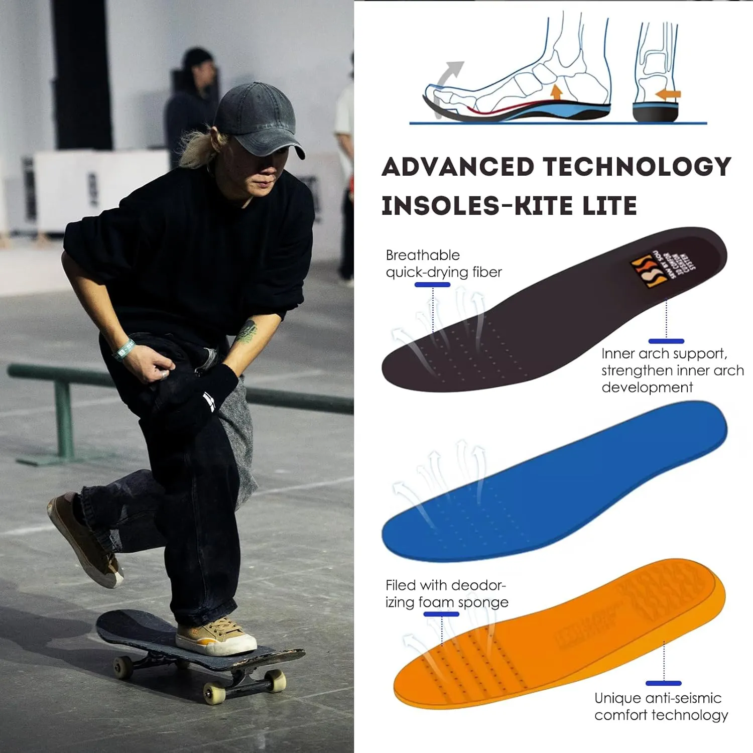 Skateboard Shoes for Men Leather Low Top Pro Skateboarding Training Casual Sneakers