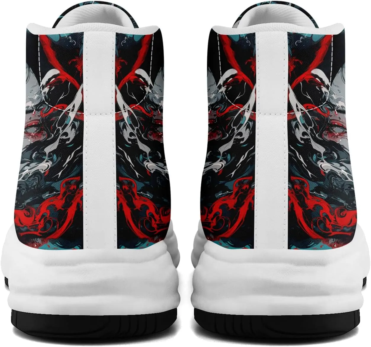 Skull High-Top Canvas Sneakers for Men Women Casual Comfortable Skateboarding Shoes, Gothic Design,Non-Slip Tennis Sneaker