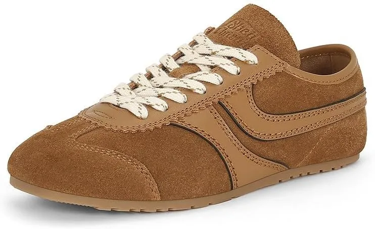 Sneakerina Ballet Sneaker Shoes Leather For Women Girls Flats Cute Casual Lightweight Running Soft - Y2K Retro Non Slip Tennis & Racquet Sport Preppy Elegant Athleisure Trendy Comfortable Walking