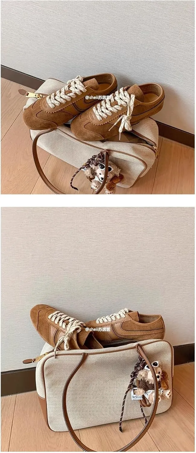Sneakerina Ballet Sneaker Shoes Leather For Women Girls Flats Cute Casual Lightweight Running Soft - Y2K Retro Non Slip Tennis & Racquet Sport Preppy Elegant Athleisure Trendy Comfortable Walking