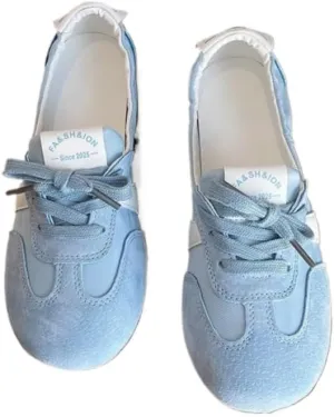 Sneakerina Satin Ballet Sneakers for Women Cute Ballerina Sneakers Flat Kawaii Y2K Retro Lightweight Round Toes Non-Slip Lace-Up Slip on Comfort Dress Shoes Preppy Back To School Gifts for Girls Teens