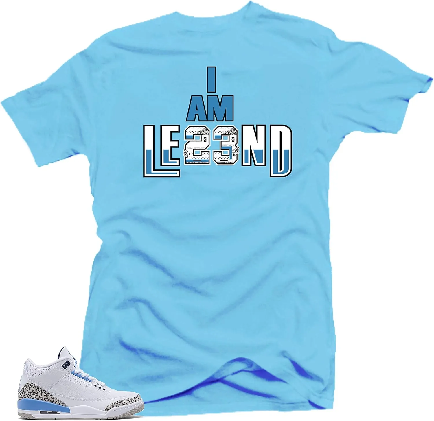 SNELOS Jordan 3 UNC Cement Sneaker Shirt to Match