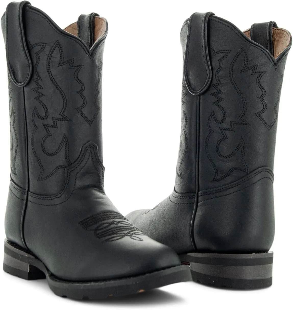 Soto Boots Kid's Round Toe Boots, Geniune Leather Kid's Cowboy Boots, Toddler Western Boots, K4004 (,)