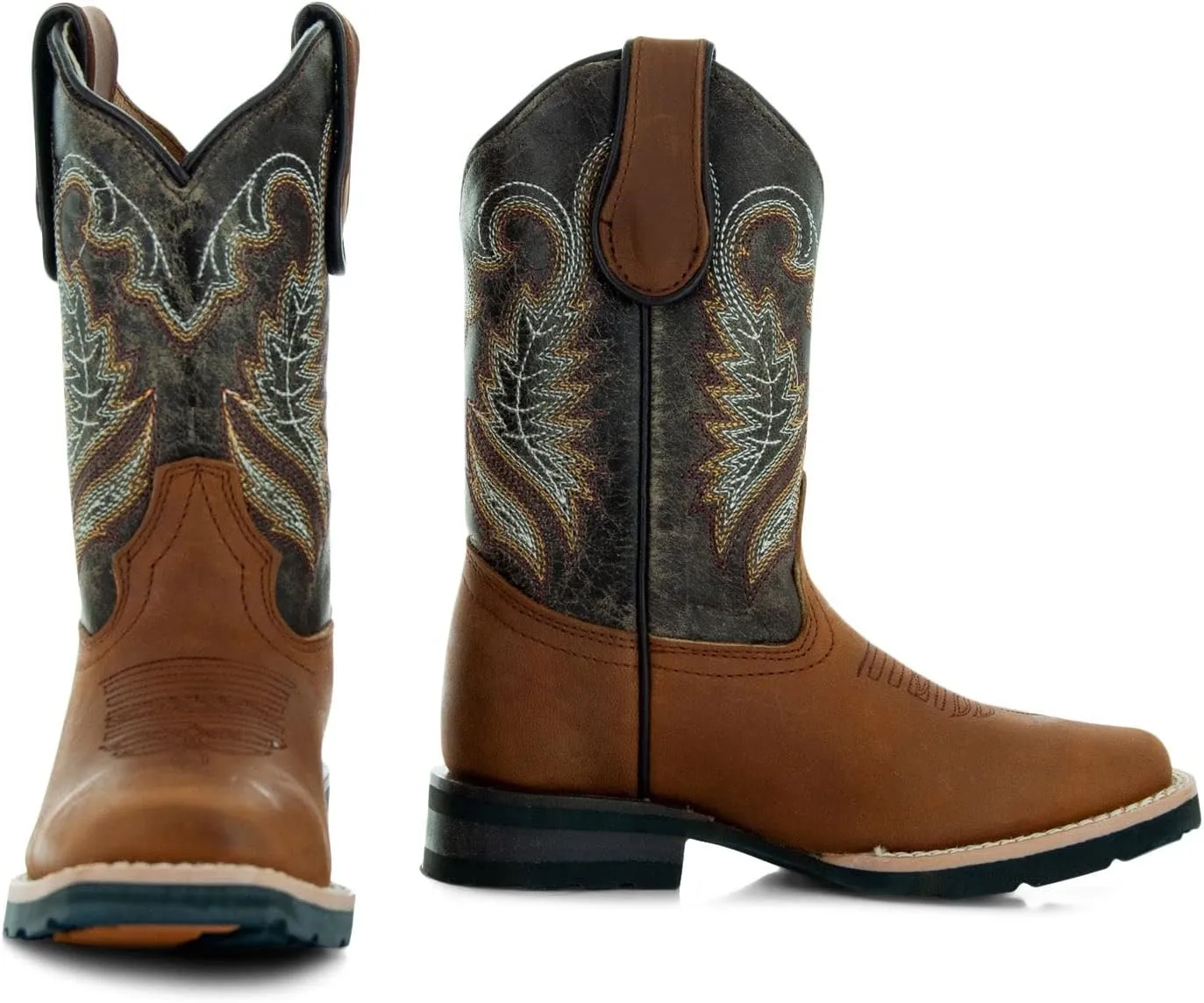 Soto Boots Kid's Square Toe Boots, Geniune Leather Kid's Cowboy Boots, Toddler Western Boots, K4003 (, Miel)