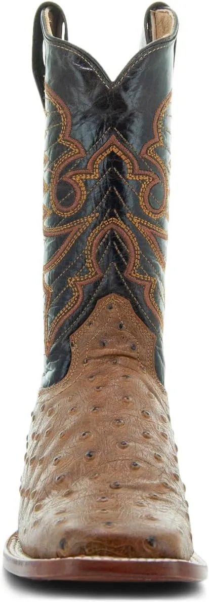 Soto Boots Women's Ostrich Print Cowgirl Boots, Exotic Print Women's Cowgirl Boots, Genuine Leather Handcrafted Cowboy Boots For Women M8002