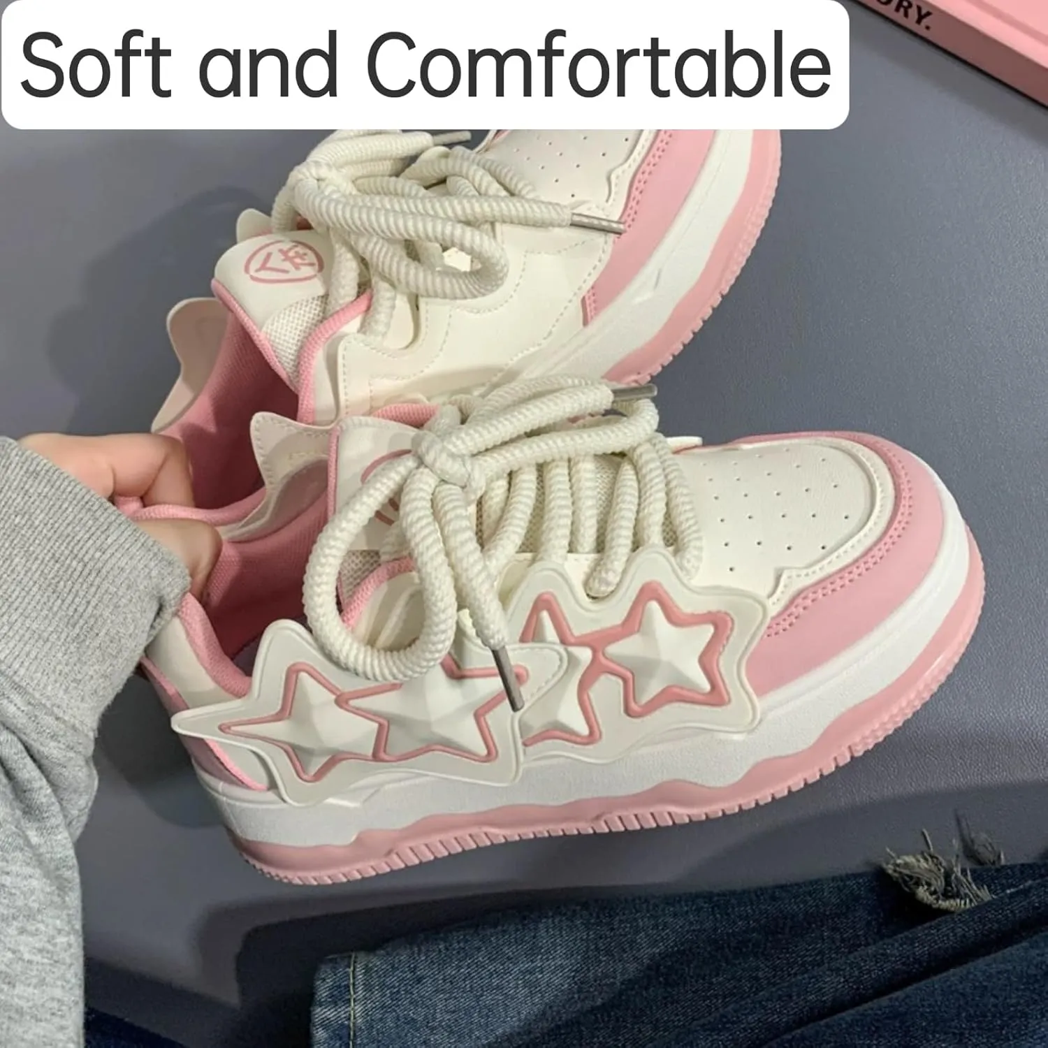 Stars Fashion Sneakers Y2k Casual Walking Shoes Women's Cute Platform Chunky Sneakers Trendy Aesthetic Sneakers