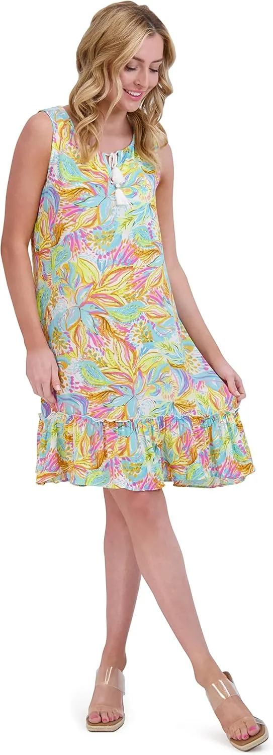 Stella Parker Women's Ruffle Hem Tassel Dress