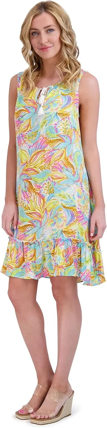 Stella Parker Women's Ruffle Hem Tassel Dress
